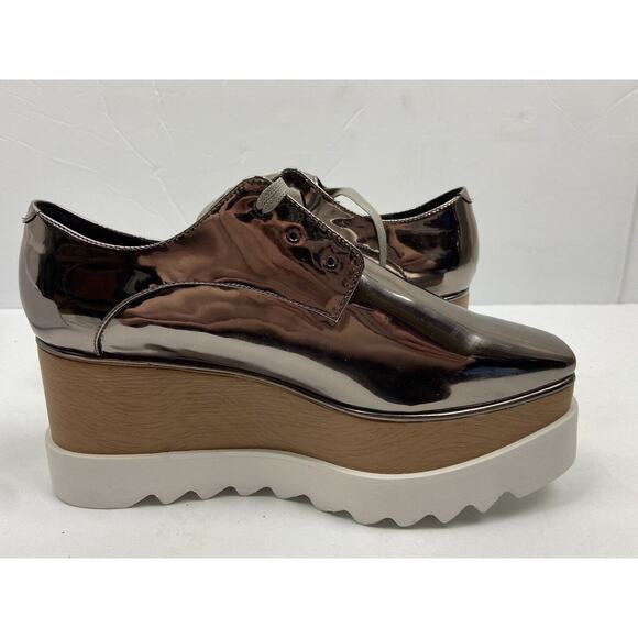 The Label Metallic Rose Gold Platform Square Toe Shoes US Size 8 / UK Size 38 - Picture 6 of 15